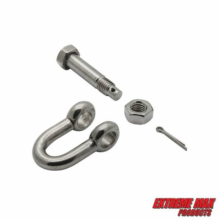 Extreme Max Extreme Max 3006.8345.4 BoatTector Stainless Steel Bolt-Type Chain Shackle - 3/8", 4-Pack 3006.8345.4